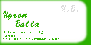ugron balla business card